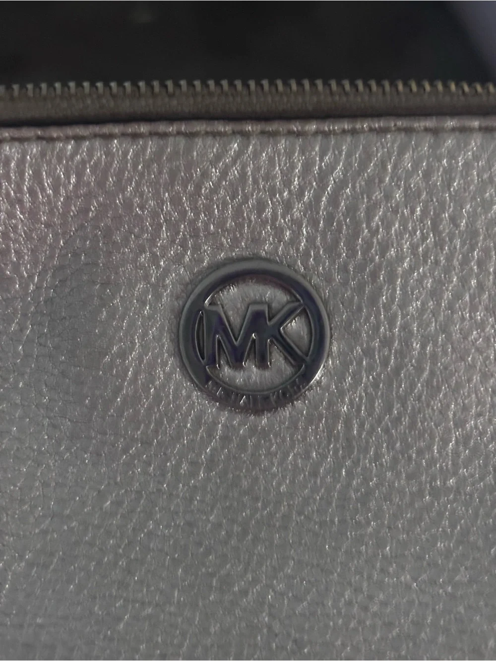 Michael Kors Gray Metallic Interior Wristlet